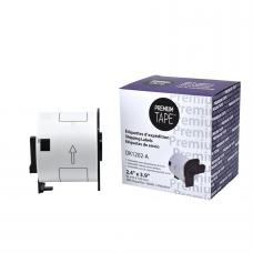 Brother DK1202 Black / White 2.4 in x 3.9" (1 x 300 labels)  |  Premium Tape